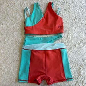 Vibrant Red and Teal Kids Matching Set
